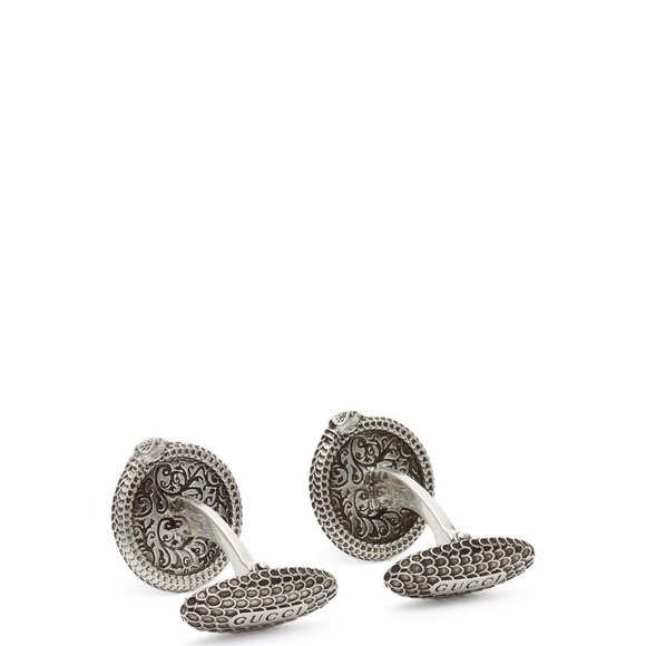 Authentic Gucci Garden GG Snake Cuff Links in Silver NEW IN BOX - Picture 4 of 9